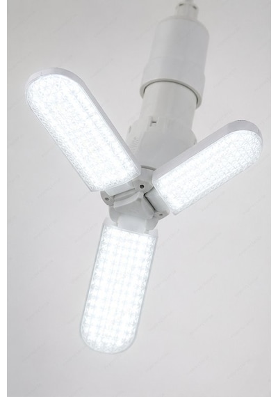3 Kanatlı Katlanır Led Ampul Kristal Desenli Dekoratif Pervane Formlu E27