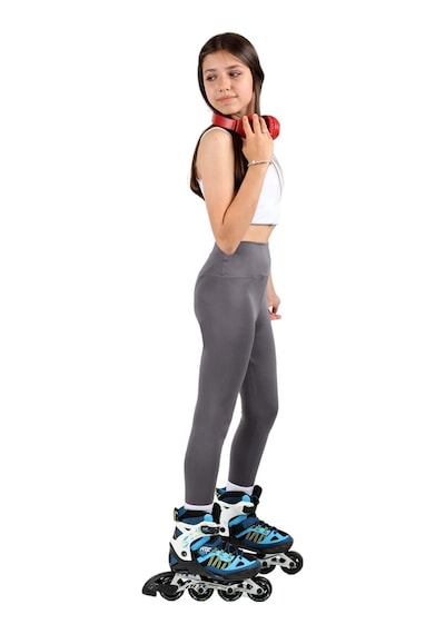 Erdem Kıds Kız Çocuk Yüksek Bel, Koşu, Yürüyüş, Casual, Spor, Atletik, Egzersiz, Fittness Tayt Antrasit Antrasit