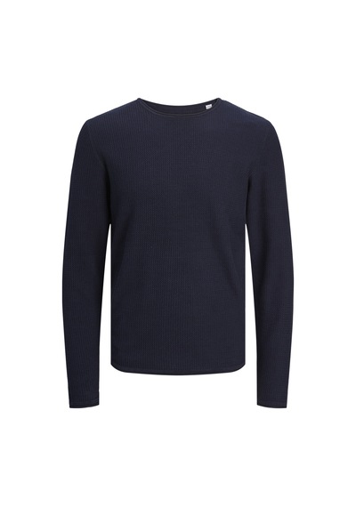 Jack & Jones Erkek Bisiklet Yaka Düz Renk Örgü Kazak - Cooper - 12258407 Mood Indigo