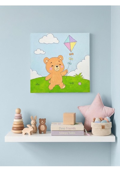 %100 El Yapımı Sevimli Akrilik Tablo 20x20 Cm - Çocuk Ve Bebek Odası İçin Özel Kanvas Dekor