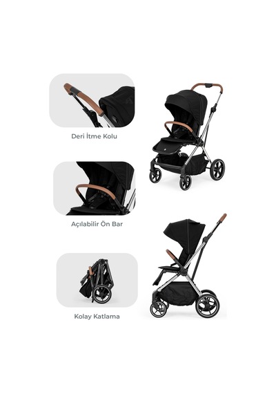 Kanz Snap Autofold Travel Sistem Bebek Arabası Darkness Black