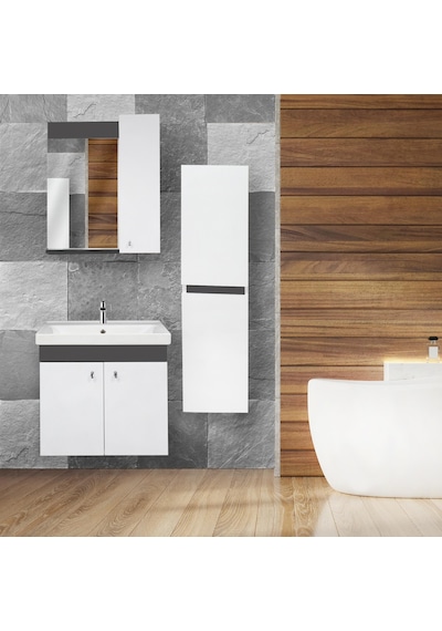 Karen Banyo New Bahar 60 Cm Banyo Dolap Boy Dolap Hediyeli Beyaz