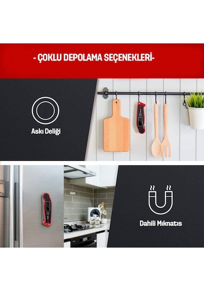 ThermoPro TP19 Su Geçirmez Katlanabilir Gıda Pişirme Termometresi - T07596