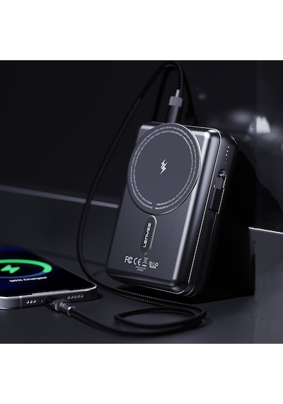 Lenyes Px274d Pd 22.5w Standlı M-safe Şarj Özellikli Wireless Powerbank 15w 20000mah Siyah Siyah