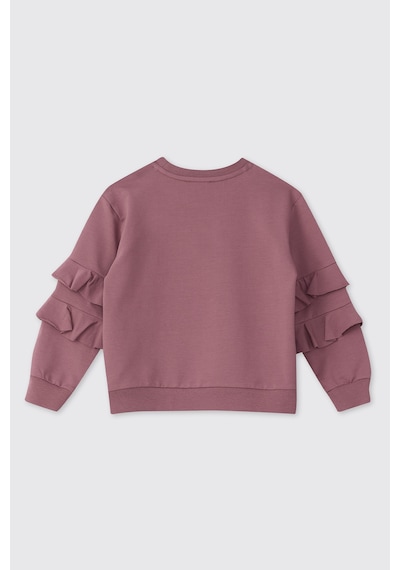 Panço Kız Çocuk Sweatshirt Ekru Mürdüm