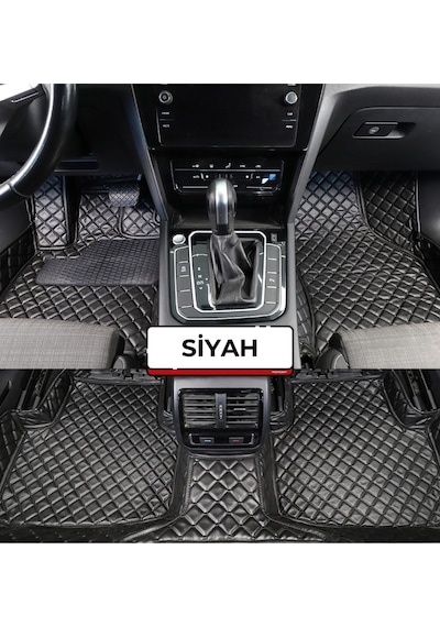 Seat Ateca 2016-2025 Siyaha Siyah Dikiş 8d Premium Tam Kaplama Kaymaz Deri Oto Paspas