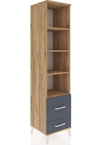 Hyperion Dolap 4 Raflı 2 Çekmeceli 44x44x195 Çam-antrasit Atlas Çam