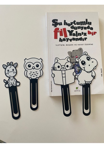 Sevimli Dostlar Kitap Ayracı 4 Lü Set-sert Plastik-okuma Köşesi-hediyelik