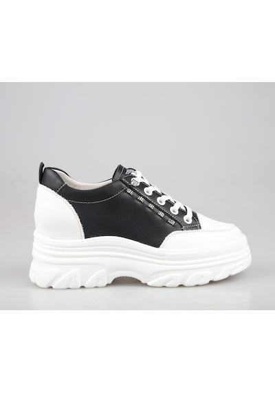 Guja 25y361 Dolgu Topuk Siyah Kadın Sneakers Siyah