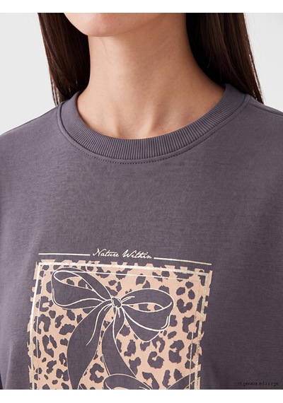 Lcw Everyday Gri Soft Touch Oversze Kadın Sweatshirt Tunik Diğer