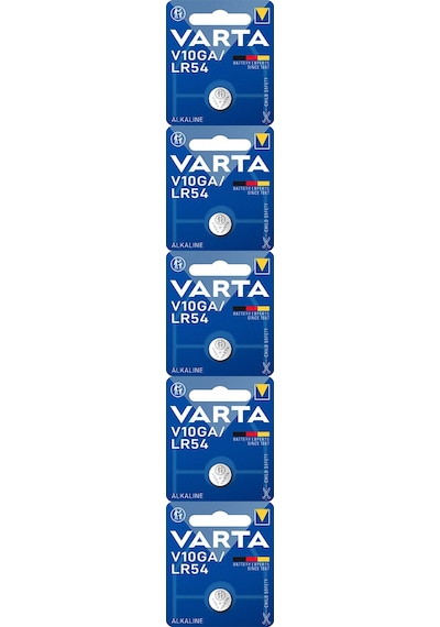Varta AG10 LR1130 389A V10GA LR54 5’li Alkalin Düğme Pil
