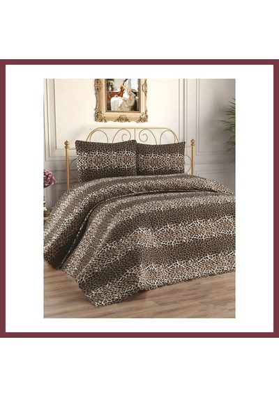 Storeşahin Çift Kişilik Leopar Desen Yatak Örtüsü Shn0720 Çok Renkli