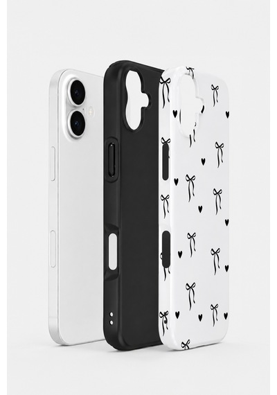 Velvoria Valestra Tiny Bows Hearts Apple Apple iPhone Uyumlu 16 Plus Darbe Korumalı Kılıf Valestra Select - Tiny Bows Hearts