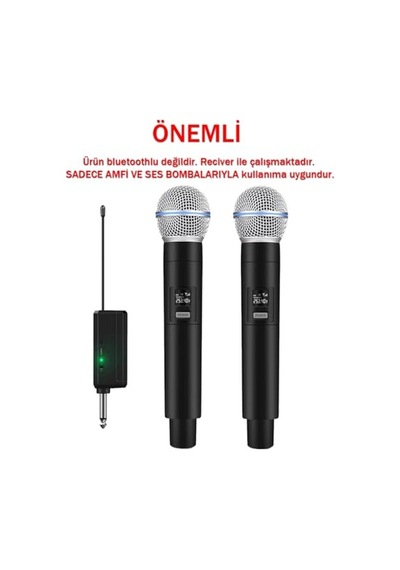 Kablosuz Şarkı Mikrofonu 6.35mm Amfi Hoparlör İçin 600 Hz İla 800 Khz Tak Ve Çalıştır Kablosuz Mikrofon Dış M