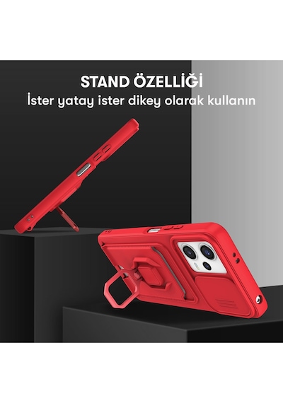 Xiaomi Redmi Note 12 Pro 5G Kılıf Zuma Kamera Sürgülü Kartvizitli İpli Silikon Kılıf