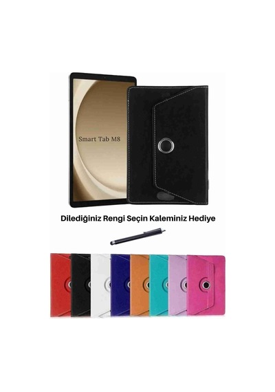 Smart Tab M8 Uyumlu 2ghz 2 32,8 1280x800 Ips 8" Standlı 360 Dönebilen Deri Tablet Kılıfı Kılıf
