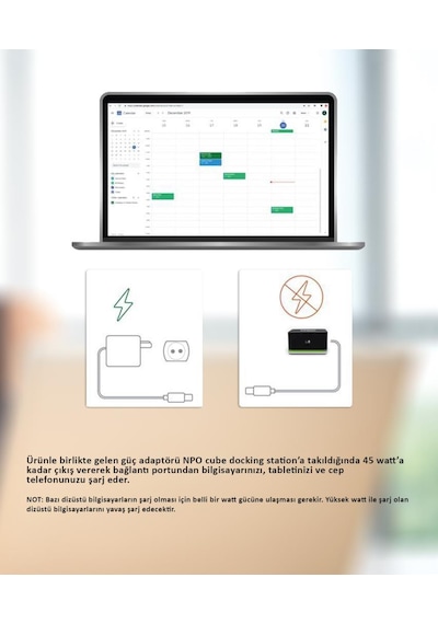 Npo Tcd-101 Mac Uyumlu 4K M1 Çip Uyumlu Hdmi 3Xusb 45W Pd Mini Docking Station