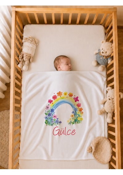 Pia Baby Kız Bebek 4 Parça Tulum Seti %100 Pamuk İsim Baskılı Kişiye Özel Hastane Çıkışı Battaniyeli 1060btyx Ekru