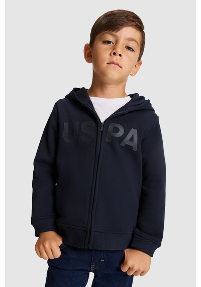 U.S. Polo Assn. Erkek Çocuk Lacivert Kapüşonlu Fermuarlı Sweatshirt 50329899-vr033