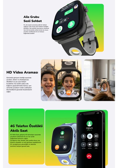 Iqibla Qwatch Aman K2 Akıllı Çocuk Saati (Distribütör Garantili)