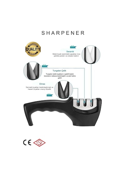 3 Açılı Profesyonel Bıçak Bileyici Elmas Seramik Tungsten Çelik El Bıçakları Bileme Aparatı