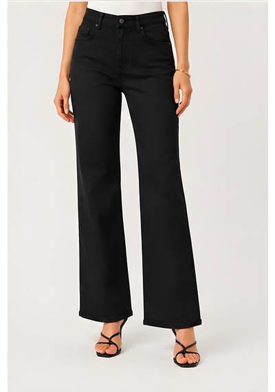 Lili Woman Kadın Siyah Bol Paça Denim Pantolon Ty.msm01s