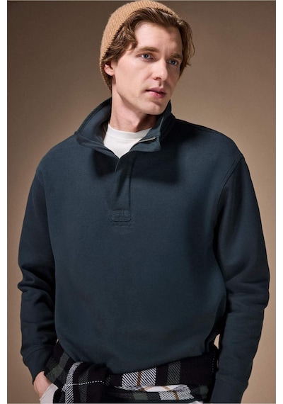 Defacto Regular Fit Yarım Fermuarlı Sweatshirt F9243ax26spgn827 Yeşil-gn827 Defacto Regular Fit Yarım Fermuarlı Sweatshirt F9243ax26spgn827 Yeşil-gn827