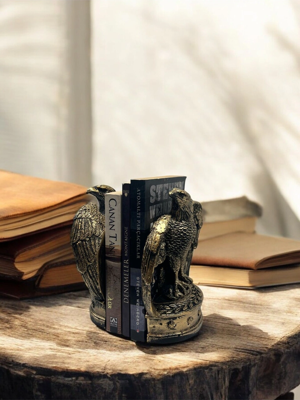 Dekoratif Polyester İkili Kartal Kitap Tutacağı Gold-gümüş-siyah-eskitme