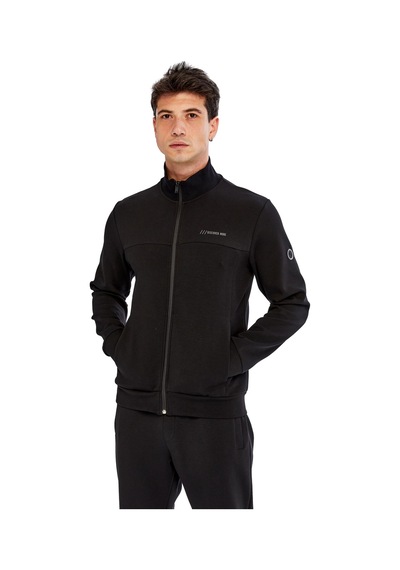 AR-MA Arma Erkek Slim Fit Örme Interlok Basic Tam Fermuar Dik Yaka Sweatshirt %80 Pamuk %14 Polyester %6 Elastan K30324989902 Siyah