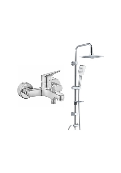 Eca Spylos Banyo Bataryası+t-may Banyo Belen Kare Tepe Duş Takımı Krom
