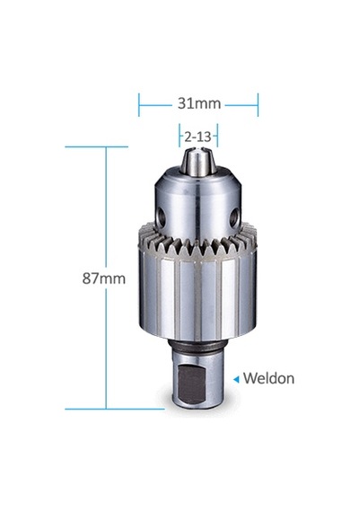 3Keego MTC400 C Weldon Adaptörlü Metal Mandiren ( 2-13 mm)