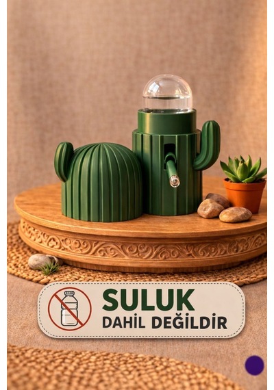 Hamster Evi Kaktüs Tasarımve Su Sebili Kabı Seti Kemirgen Yuvası + Damlalıklı Suluk Kabı