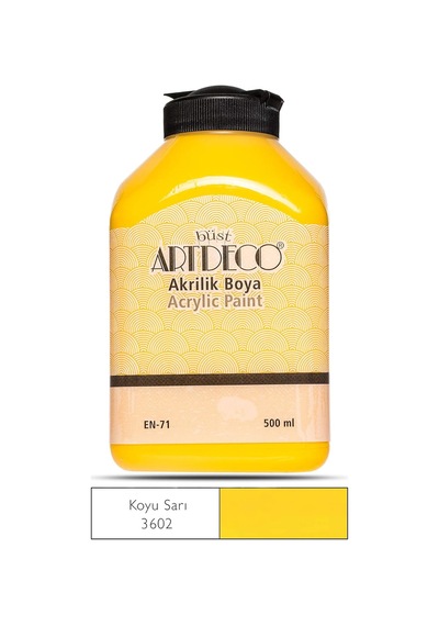 Akrilik Boya, 500ml, Koyu Sarı 3602 Genel
