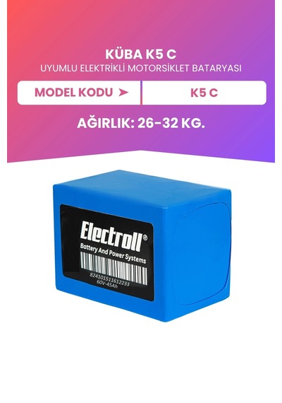 Küba K5 C Uyumlu Batarya Maksimum Kapasite Lifepo4 60v 45ah Elektrikli Motosiklet Bataryası