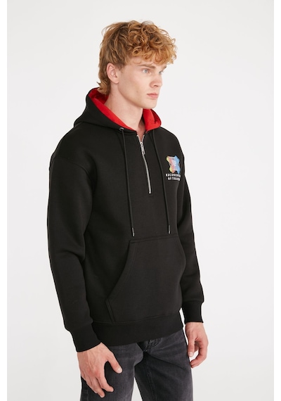 Jepublic Jp Pop Up Detaıled Fleece Sweatshırt Siyah