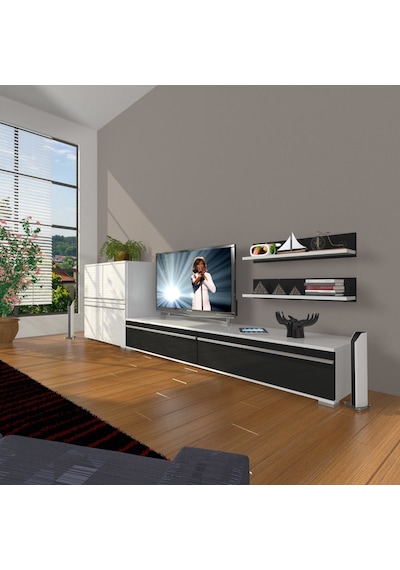 Decoraktiv Eko On Mdf Std Tv Ünitesi Tv Sehpası Beyaz - Siyah