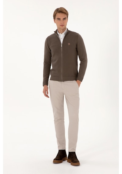 U.s. Polo Assn. Erkek Vizon Hırka Triko 50307800-vr052 Vizon
