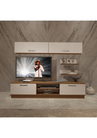 Decoraktiv Eko 5b Mdf Dvd Tv Ünitesi Tv Sehpası - Ceviz Beyaz Ceviz - Beyaz