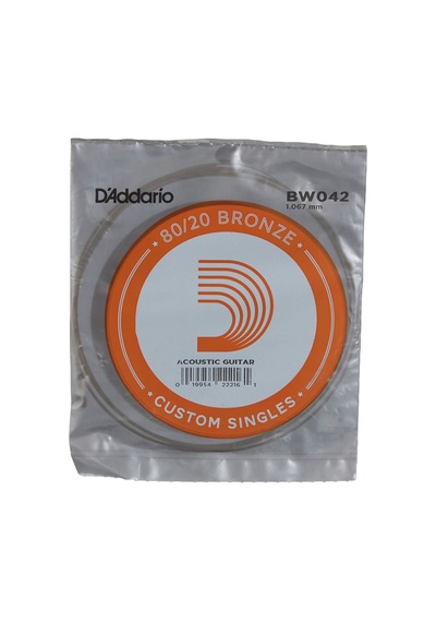 Daddario Bw042 Akustik Tek Tel, 80/20 Bronze Wound, 042, La Pak