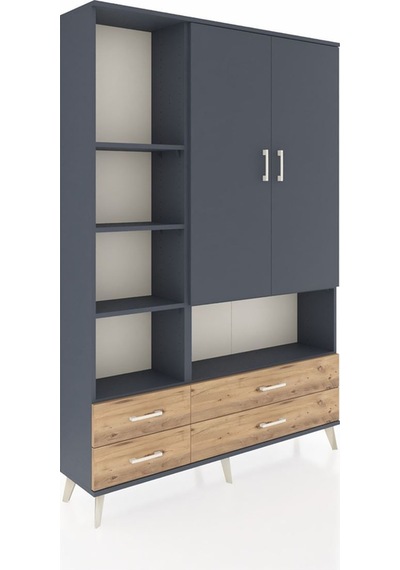 Arges Dolap 8 Raflı 4 Çekmeceli 2 Kapaklı 132x30x195 Antrasit-antrasit/çam Antrasıt/atlas Çam Arges Dolap 8 Raflı 4 Çekmeceli 2 Kapaklı 132x30x195 Antrasit-antrasit/çam Antrasıt/atlas Çam