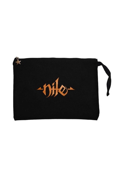 Nile Logo Color Siyah Clutch Astarlı Cüzdan / El Çantası