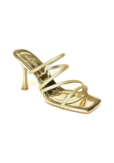Fox Shoes P590033914 Altın Sim Kalın Topuklu Kadın Ayakkabı Altın