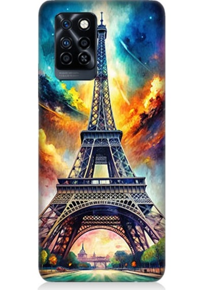 İnfinix Note 10 Pro Uyumlu Renkli Eiffel Desenli Silikon Kılıf