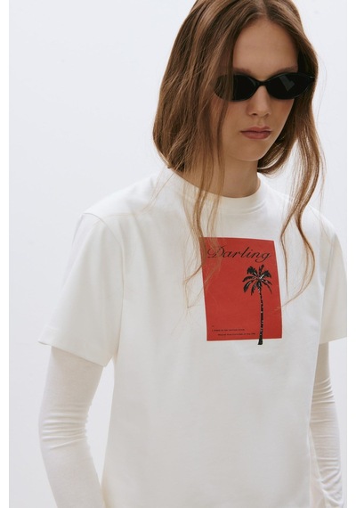 Suud Collection Ekru Darling Basic Tişört