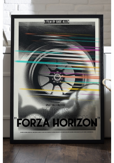 Forza Horizon Siyah Ahşap Çerçeveli Poster, Dekoratif Oyun Duvar Tablosu