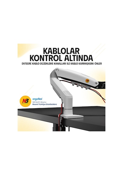 North Bayou NB F80 17-30" LCD/LED Kol Amortisörlü Vesa Monitör Beyaz