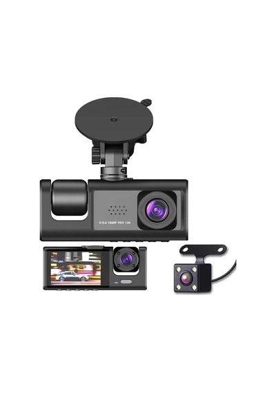 Tr H309 Full Hd 1080p Üç Kameralı Araç Içi Kamera Araba Güvenlik Kamerası Gece Görüşü Ön Geri İç Kayıt Ir