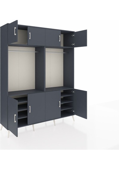 Hyperion Gardrop 10 Raflı 8 Kapaklı 2 Askılı 176x44x221 Antrasit-antrasit Antrasit Hyperion Gardrop 10 Raflı 8 Kapaklı 2 Askılı 176x44x221 Antrasit-antrasit Antrasit
