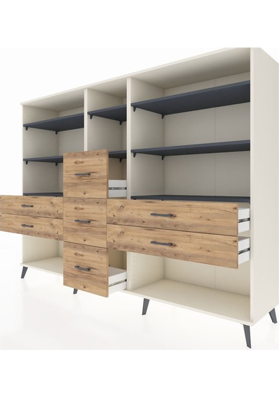 Hyperion Dolap 8 Raflı 7 Çekmeceli 220x44x163 Aytaşı-antrasit/ça Aytaşı-antrasit/çam Hyperion Dolap 8 Raflı 7 Çekmeceli 220x44x163 Aytaşı-antrasit/ça Aytaşı-antrasit/çam