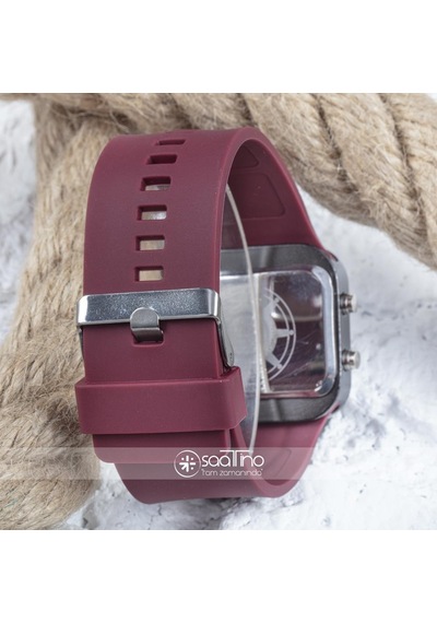 Spectrumwatch Smooth & Bordeaux Led Dijital Bordo Kol Saat Bileklik Saat St-303058